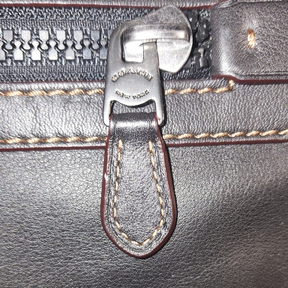 Coach Black Leather Laptop Tote - Picture 3 of 15